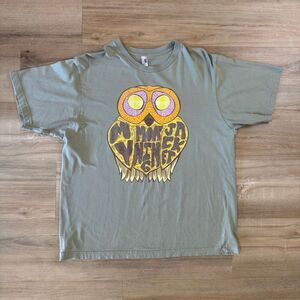 Vintage Y2K My Morning Jacket Big Eye Owl Green Shirt Size Large Indie Emo Rock
